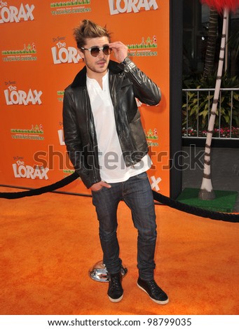 Zac Efron at the world premiere of his new animated movie \