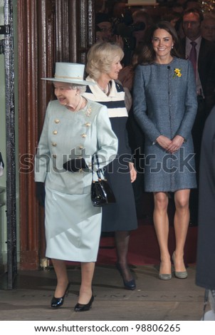Queen Elizabeth II, Camilla Duchess of Cornwall and Catherine Duchess of Cambridge visit Fortnum and Mason, London, UK. March 1, 2012, London, UK Picture: Catchlight Media / Featureflash