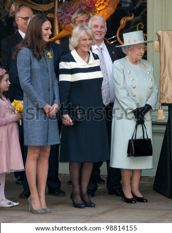 Queen Elizabeth II, Camilla Duchess of Cornwall and Catherine Duchess of Cambridge visit Fortnum and Mason, London, UK. March 1, 2012, London, UK Picture: Catchlight Media / Featureflash