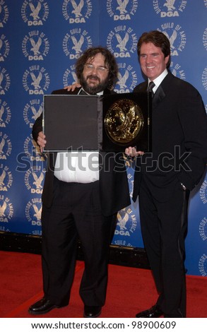 Best Feature Film Director winner PETER JACKSON (left) & last year\'s winner director ROB MARSHALL at the 56th Annual Directors Guild Awards in Century City, Los Angeles, CA. February 7, 2004