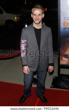 Actor DOMINIC MONAGHAN at the world premiere of Eternal Sunshine of the Spotless Mind, in Beverly Hills, CA. March 9, 2004