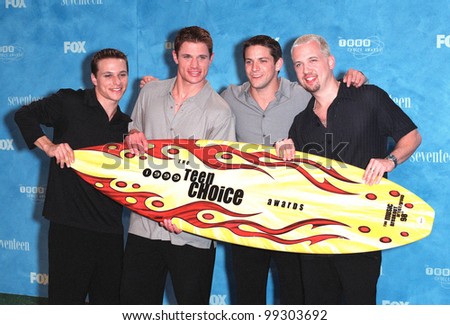 01AUG99: Pop group 98 DEGREES at the 1999 Teen Choice Awards, in Santa Monica, where they won for Breakout Artist/Group - Music.  Paul Smith / Featureflash