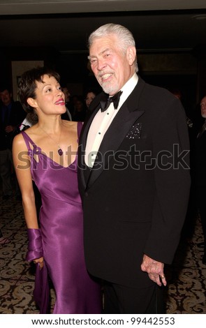 02MAR2000:  Actor JAMES COBURN & wife PAULA at the Producers Guild of America\'s Golden Laurel Awards in Beverly Hills.  Paul Smith / Featureflash