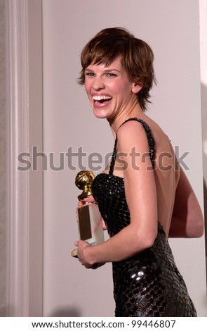 23JAN2000:  Actress HILARY SWANK at the Golden Globe Awards where she won for Best Actress in a Movie for - Drama for \