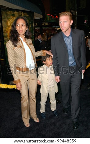29MAR2000:  Tennis star BORIS BECKER & wife & son at the Los Angeles premiere of Dreamworks animated movie \