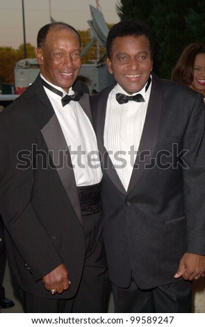Country stars CHARLEY PRIDE (right) & ERNIE BANKS at the Country Music Assoc. Awards at the Grand Ole Opry in Nashville, TN. 04OCT2000.  Paul Smith/Featureflash