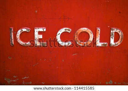 Ice Cold: detail of red antique beverage cooler