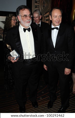 Francis Ford Coppola and Kevin Spacey at the  2nd Annual Academy Governors Awards, Kodak Theater, Hollywood, CA.  11-14-10
