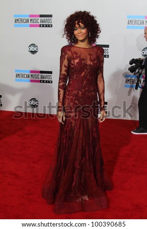 Rihanna at the 2010 American Music Awards Arrivals, Nokia Theater, Los Angeles, CA. 11-21-10
