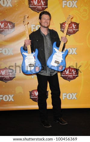Blake Shelton at the 2010 American Country Awards Press Room, MGM Grand Hotel, Las Vegas, NV. 12-06-10
