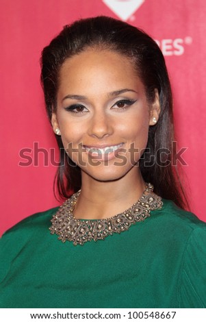 Alicia Keys at the 2012 MusiCares Person Of The Year honoring Paul McCartney, Los Angeles Convention Center, Los Angeles, CA 02-10-12