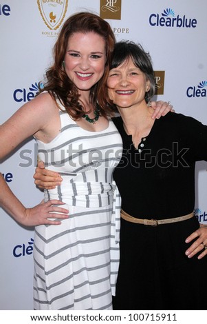 Sarah Drew and mom at Rosie Pope\'s First West Coast Maternity Store Opening, Santa Monica, CA 03-29-12