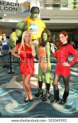 Mary Carey, Alicia Arden and Phoebe Price from CelebrityCosplay.com at Long Beach Comic-Con Day 2, Long Beach Convention Center, Long Beach, CA. 10-30-10