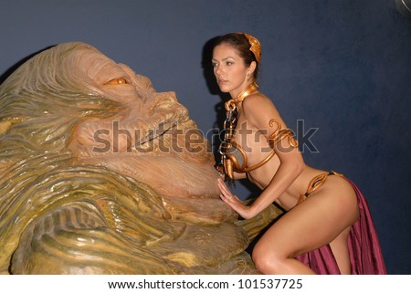 Adrianne Curry at the Slave Leia day tour and photo shoot with Jabba the Hutt, , Gentle Giant Studios, Burbank, CA. 07-16-10