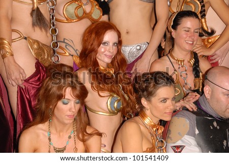 Phoebe Price and Alicia Arden at the annual Slave Leia Group Photo at ComicCon, San Diego Convention Center, San Diego, CA. 07-23-10