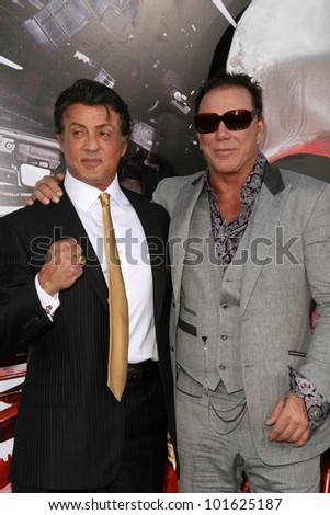 Sylvester Stallone and Mickey Rourke  at the \