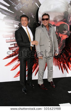 Sylvester Stallone and Mickey Rourke  at the \