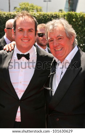 Bill Jones and father Terry Jones  at the 2010 Primetime Creative Arts Emmy Awards,  Nokia Theater L.A. Live, Los Angeles, CA. 08-21-10