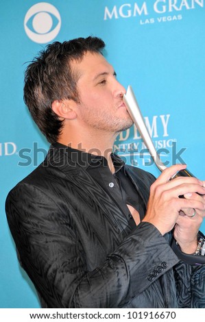 Luke Bryan at the 45th Academy of Country Music Awards Press Room, MGM Grand Garden Arena, Las Vegas, NV. 04-18-10