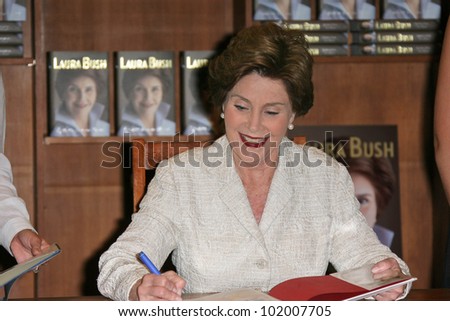 Laura Bush at a book signing for \'Spoken From The Heart,\
