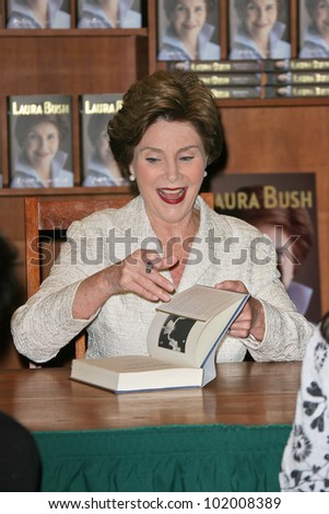 Laura Bush at a book signing for \'Spoken From The Heart,\