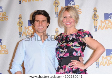 Tom Cruise and Cameron Diaz  at the 2010 MTV Movie Awards - Press Room, Gibson Amphitheatre, Universal City, CA. 06-06-10