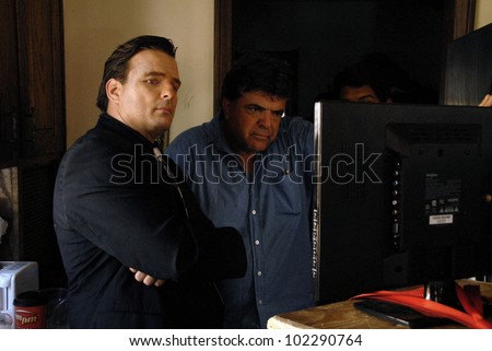 Damian Chapa  on the set of the fourth day of shooting \