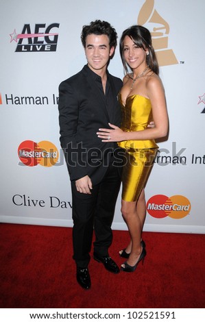 Kevin Jonas and wife Danielle  at The Recording Academy and Clive Davis Present The 2010 Pre-Grammy Gala - Salute To Icons, Beverly Hilton Hotel, Beverly Hills, CA. 01-30-10