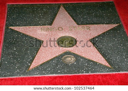 Ringo Starr\'s star at the induction ceremony for Ringo Starr into the Hollywood Walk of Fame, Hollywood, CA. 02-08-10