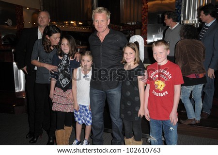 Gordon Ramsay and Family at the \'Hell\'s Kitchen\' 100th Episode Celebration, Hell\'s Kitchen Set, Culver City, CA. 02-19-10