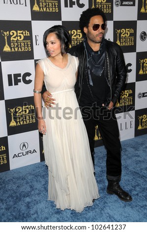 Lenny Kravitz and Daughter  at the 25th Film Independent Spirit Awards, Nokia Theatre L.A. Live, Los Angeles, CA. 03-06-10