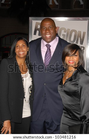 Cookie Johnson, Magic Johnson and Taraji P. Henson at \'The Book Of Eli\' Premiere, Chinese Theater, Hollywood, CA. 01-11-10