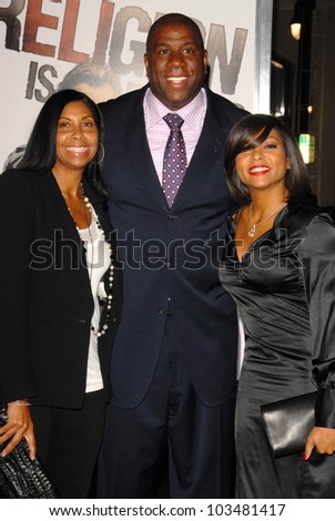 Cookie Johnson, Magic Johnson and Taraji P. Henson  at 'The Book Of Eli' Premiere, Chinese Theater, Hollywood, CA. 01-11-10