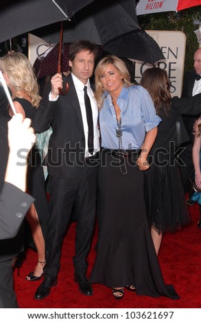 David Duchovny and Tea Leoni  at the 67th Annual Golden Globe Awards, Beverly Hilton Hotel, Beverly Hills, CA. 01-17-10