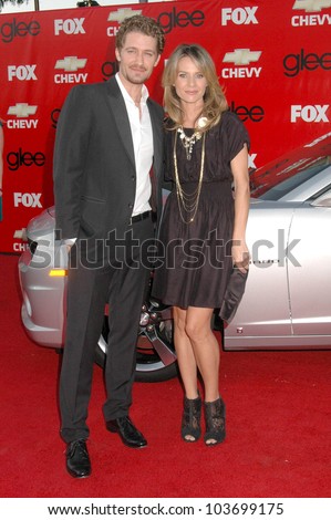 Matthew Morrison and Jessalyn Gilsig at the Glee Season Premiere Party. Willows School, Culver City, CA. 09-08-09