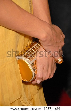 Charlize Theron\'s purse  at the Los Angeles Premiere of \'Burning Plain\'. Bond Street, Beverly Hills, CA. 09-14-09