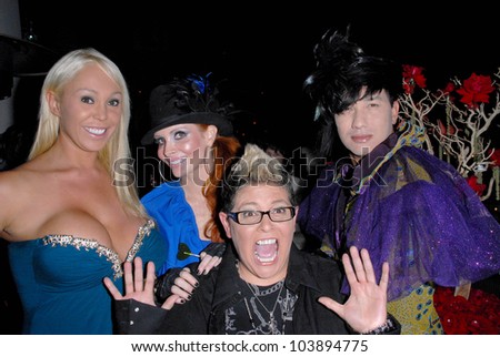 Mary Carey and Phoebe Price with Bobby Trendy and DJ Irene  at the Celebrity Birthday Party For Phoebe Price. Coco Deville, West Hollywood, CA. 09-29-09