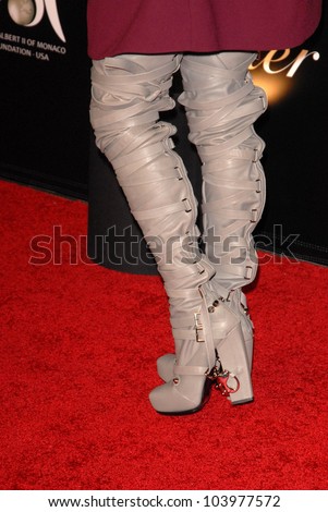 Angie Harmon\'s shoes at the 2009 Rodeo Drive Walk of Style Award Gala. Rodeo Drive, Beverly Hills, CA. 10-22-09
