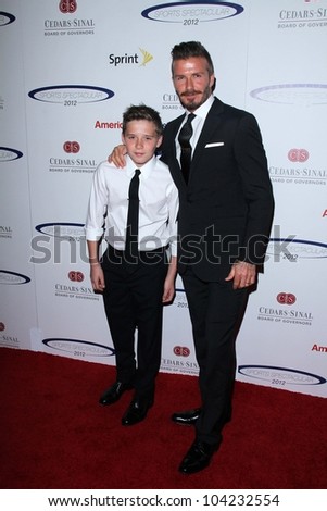 David Beckham and son Brooklyn at the 27th Anniversary Of Sports Spectacular, Century Plaza, Century City, CA 05-20-12