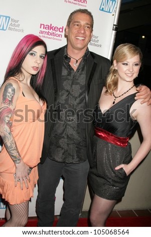 Joanna Angel with Michael Grecco and Sunny Lane  at the Los Angeles Premiere of \'Naked Ambition an R-Rated Look at an X-Rated Industry\'. Laemmle Sunset 5 Cinemas, West Hollywood, CA. 04-30-09