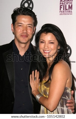 Russell Wong and Kelly Hu at the Los Angeles Asian Pacific Film Festival Screening of \'Dim Sum Funeral\'. DGA, Beverly Hills, CA. 05-02-09