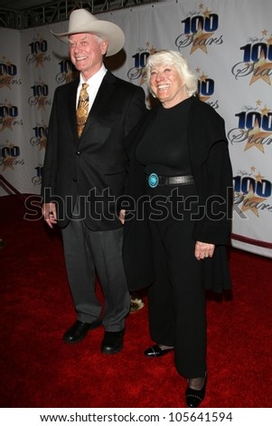 Larry Hagman and wife Maj at the 19th Annual Night Of 100 Stars Gala. Beverly Hills Hotel, Beverly Hills, CA. 02-22-09