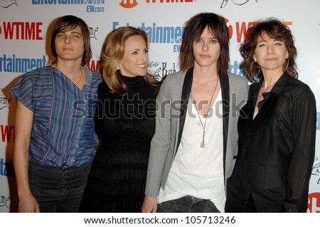 Daniela Sea and Marlee Matlin with Katherine Moennig and Ilene Chaiken at the farewell party for final season of \'The L Word\'. Cafe La Boheme, West Hollywood, CA. 03-03-09