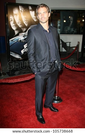Paul Walker at the Los Angeles Premiere of \'Fast and Furious\'. Gibson Amphitheatre, Universal City, CA. 03-12-09