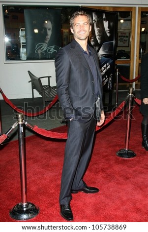 Paul Walker  at the Los Angeles Premiere of \'Fast and Furious\'. Gibson Amphitheatre, Universal City, CA. 03-12-09