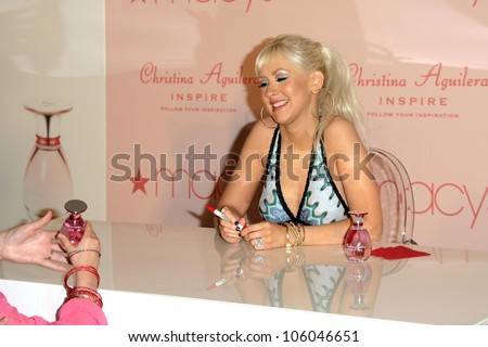 Christina Aguilera   at an in store launch event to promote her new perfume \'Inspire\'. Macy\'s Glendale Galleria, Glendale, CA. 12-05-08