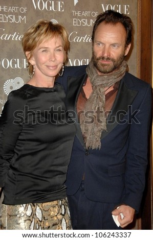 Trudie Styler and Sting  at the 2nd Annual Art of Elysium Black Tie Charity Gala \'Heaven\'. The Vibiana, Los Angeles, CA. 01-10-09