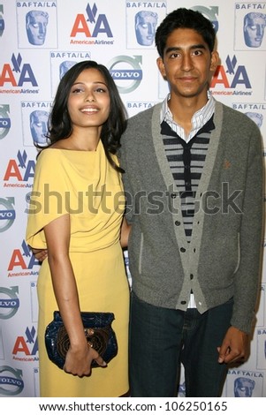 Freida Pinto and Dev Patel  at BAFTA-LA\'s 15th Annual Awards Season Tea Party. Beverly Hills Hotel, Beverly Hills, CA. 01-10-09