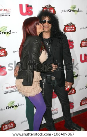 Slash and wife Perla at the \'Celebration to Grammy Nominees\' Post Grammy Party. Private Location, Beverly Hills, CA. 02-08-09