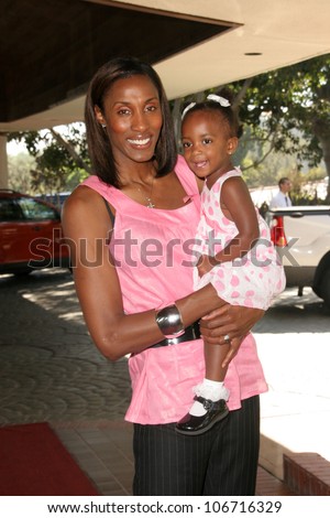 Lisa Leslie and daughter Lauren at the Diamonds in the RAW Award Luncheon Honoring Hollywood Stuntwomen, Mountaingate Country Club, Los Angeles, CA. 10-19-08